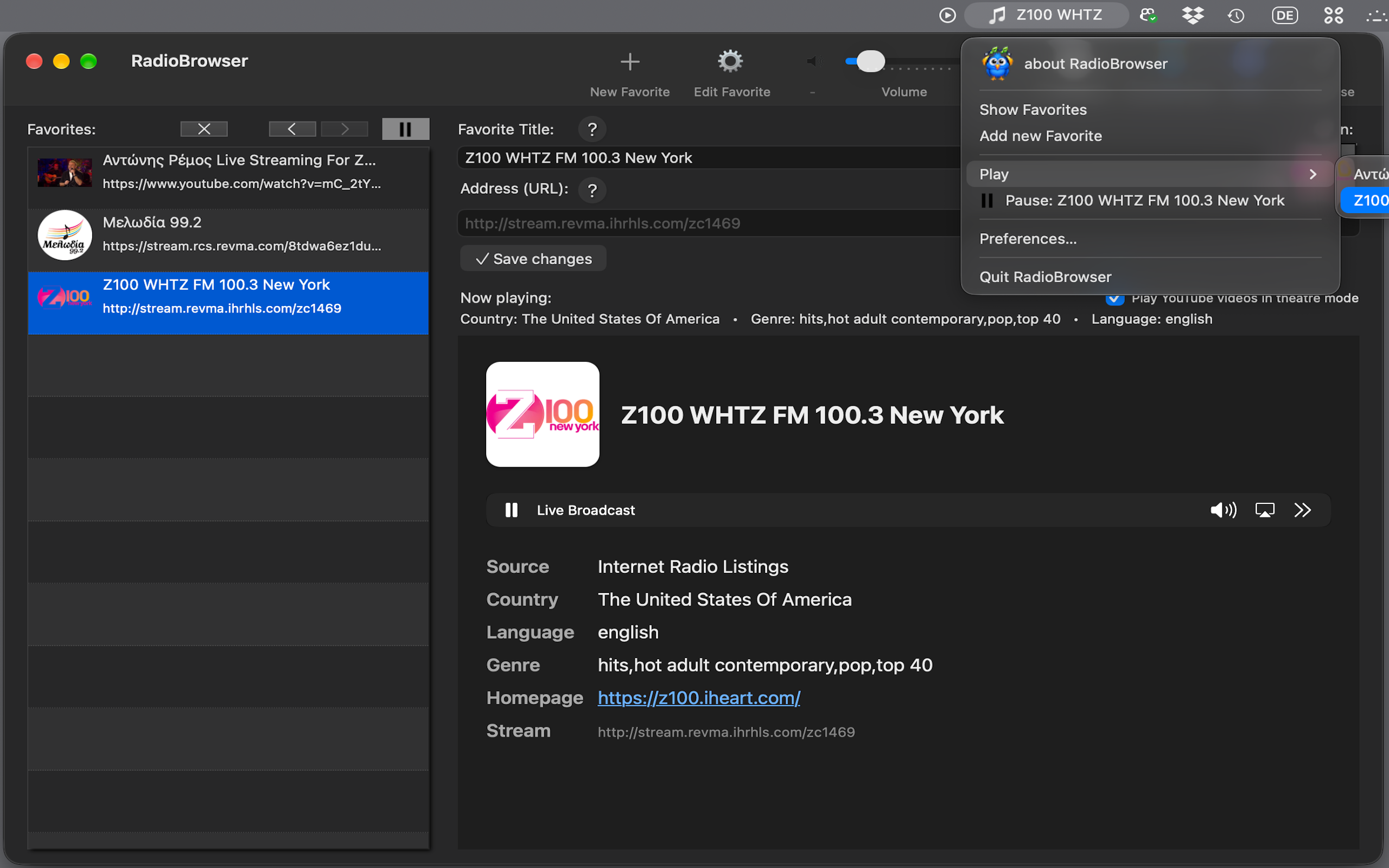 RadioBrowser station information